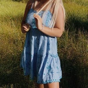 Blue embroidered dress! Urban outfitters